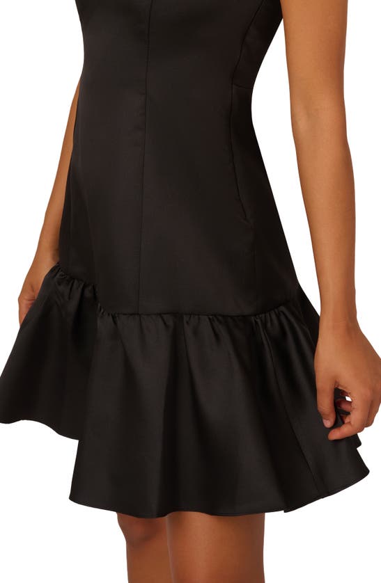 ADRIANNA PAPELL ADRIANNA PAPELL FLOUNCE HEM MIKADO COCKTAIL DRESS