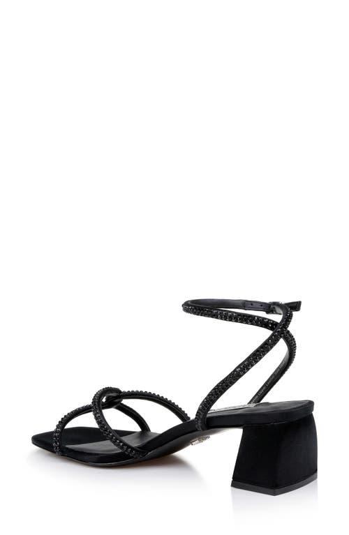 Shop Badgley Mischka Collection Brisa Ankle Strap Sandal In Black Satin