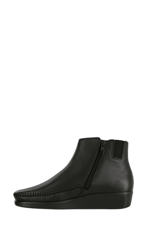 Sas Jade Zip Bootie In Black Leather