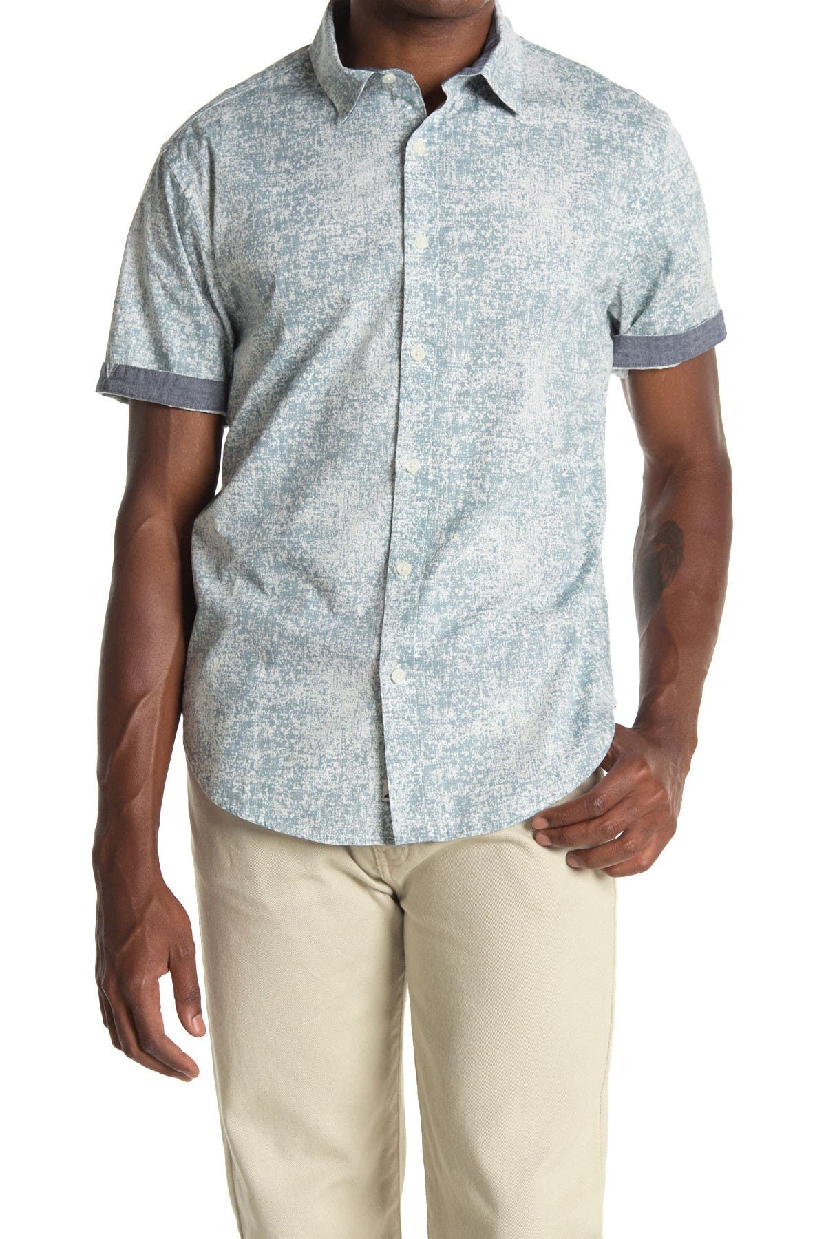 Fundamental Coast Shellback Short Sleeve Regular Fit Shirt In Dusty Blue