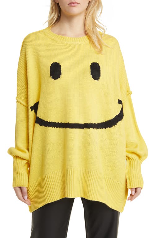 Smile Oversize Sweater in Yellow