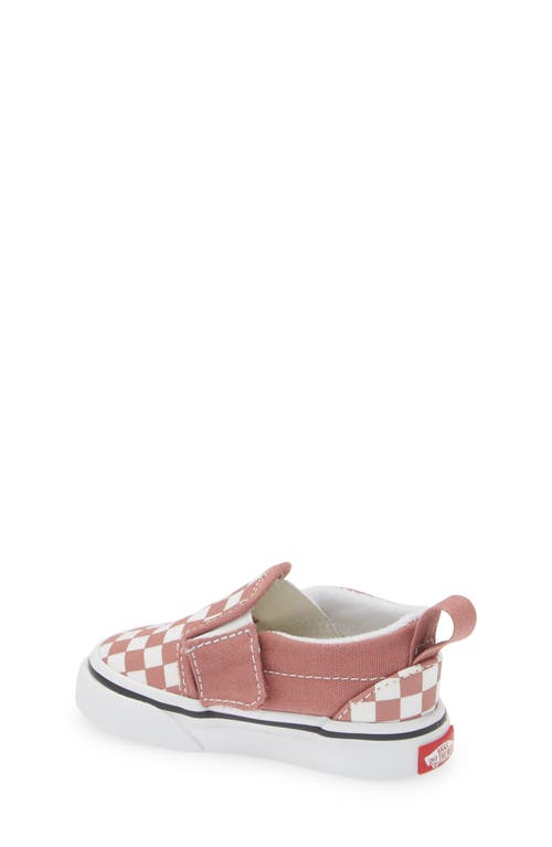 Shop Vans Kids' Checkerboard Slip-on Sneaker In Checkerboard Withered Rose