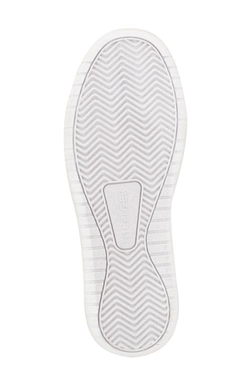 Tommy Hilfiger Twigye Womens Lace-up Faux Leather Casual And Fashion Sneakers In White/red