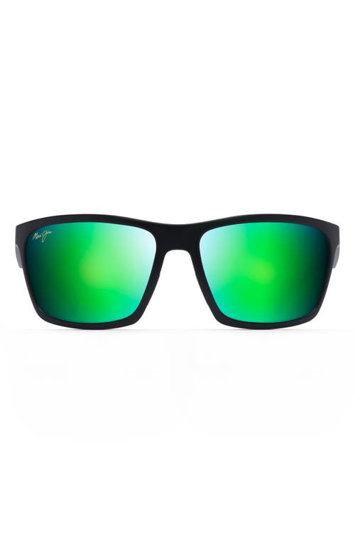 Maui Jim Makoa 59mm Polarized Sport Sunglasses in Matte Black at Nordstrom