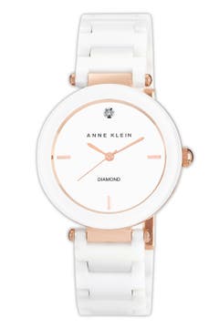 Anne Klein Round Ceramic Bracelet Watch, 33mm | Nordstrom