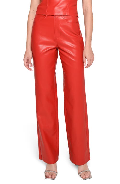 WAYF x Jourdan Sloane Giselle Faux Leather Pants Red at Nordstrom,