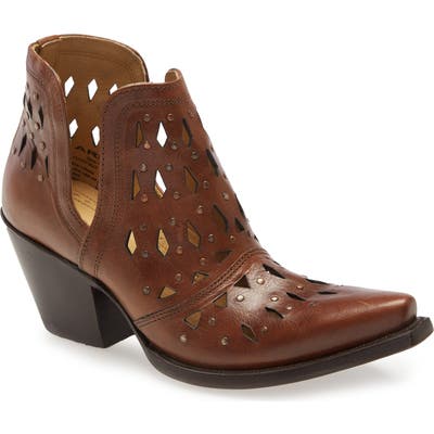 Ariat Dixon Perforated Studded Bootie- Brown