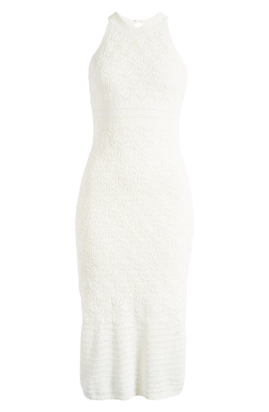 Shop Luxely Fern Sleeveless Sweater Dress In Antique White