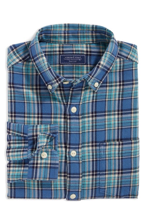 Plaid Twill Button-Down Shirt in Blue Moon