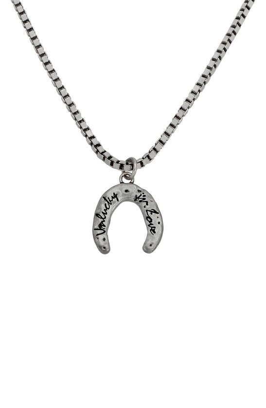Shop Allsaints Unlucky Horseshoe Pendant Necklace In Warm Silver