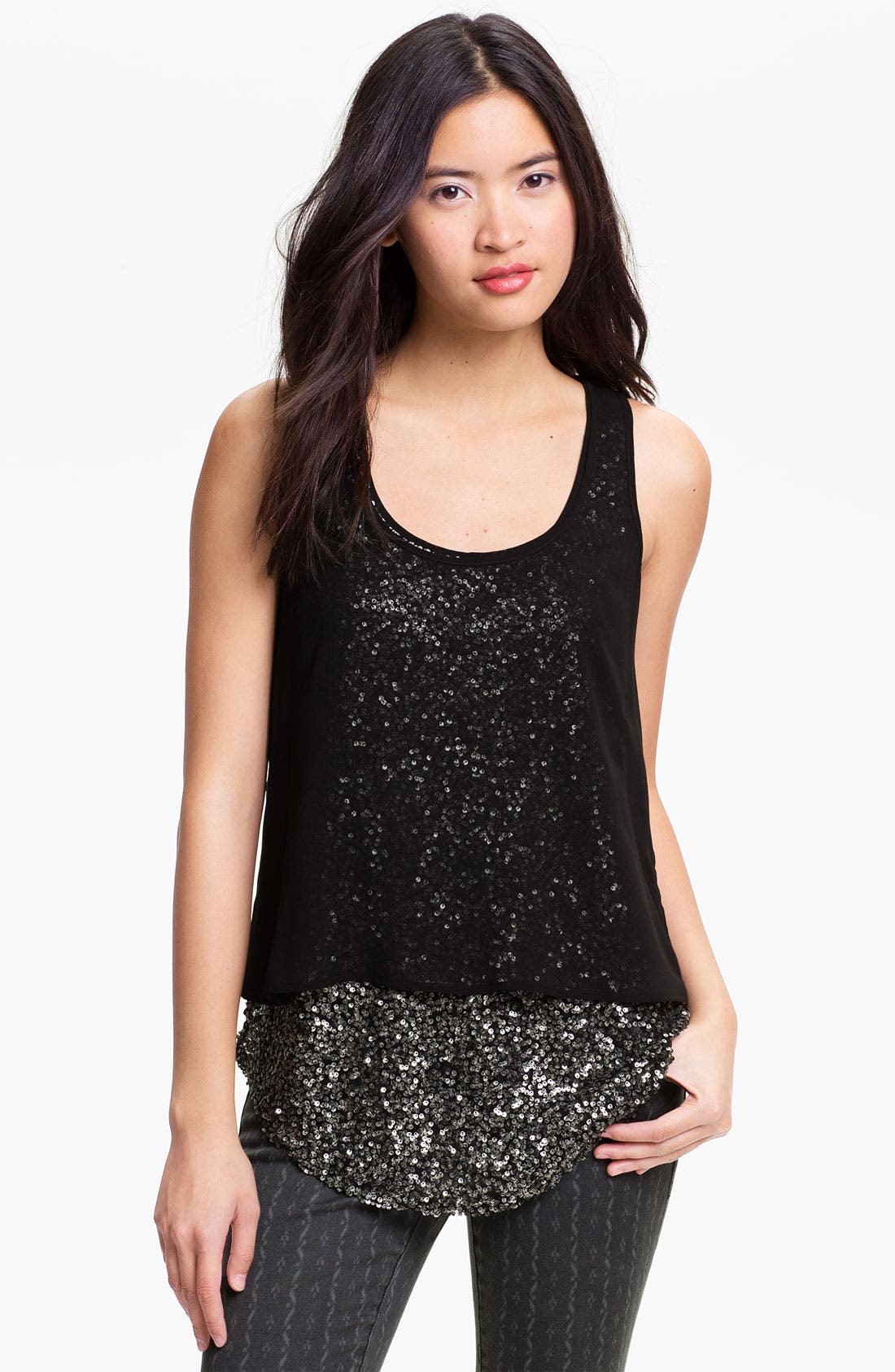 rainbow sequin tank