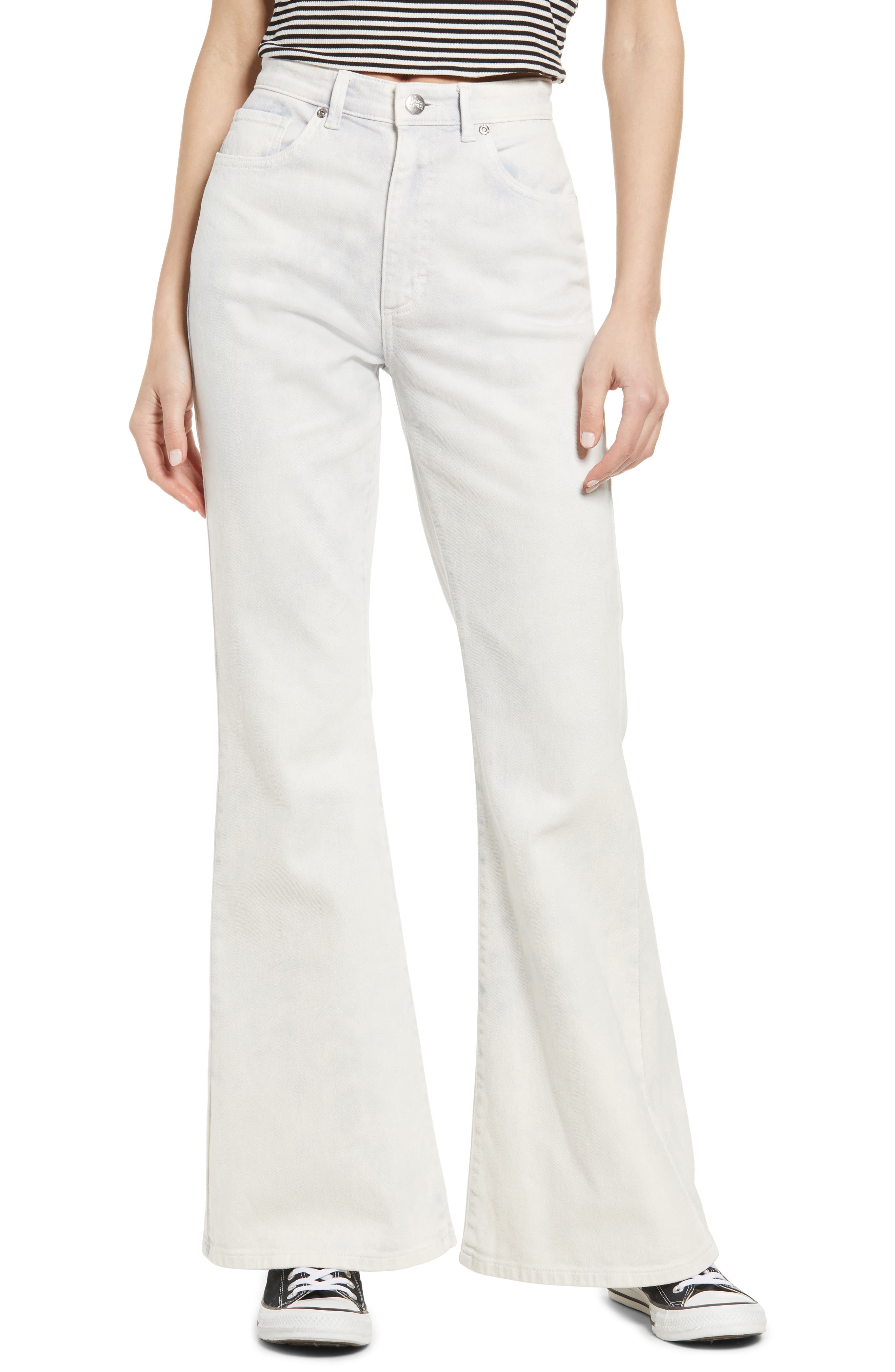 lee check high waist flare pants