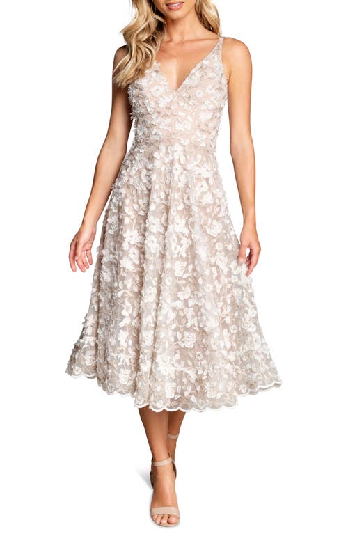Dress the Population Elisa Embroidered Fit & Flare Midi at Nordstrom,