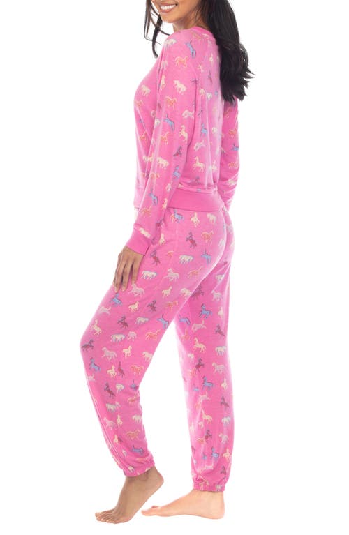 Shop Honeydew Intimates Honeydew Star Seeker Brushed Jersey Pajamas In Rhubarb Horses