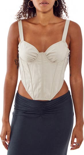 White Satin Corset Tops for Women - Up to 73% off