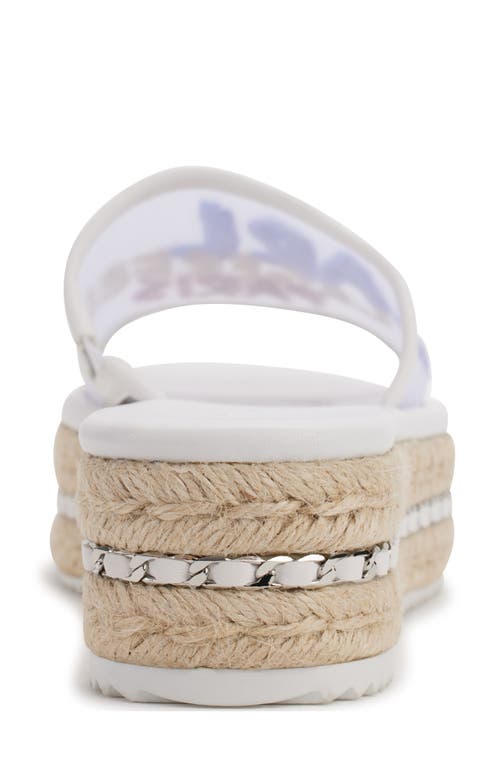 Karl Lagerfeld Kamara Embroidered Platform Slide Sandal In Bright White/multi