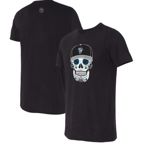 108 STITCHES Men's Black Reyes de Plata de Las Vegas Copa de la Diversion Sugar Skull Tri-Blend T-Shirt