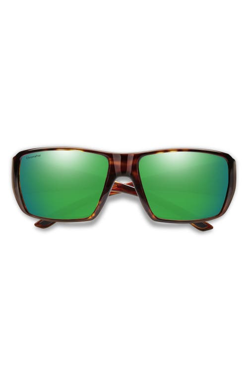 Smith Guides Choice XL 63mm ChromaPop Polarized Oversize Square Sunglasses in Tortoise /Glass Green Mirror at Nordstrom