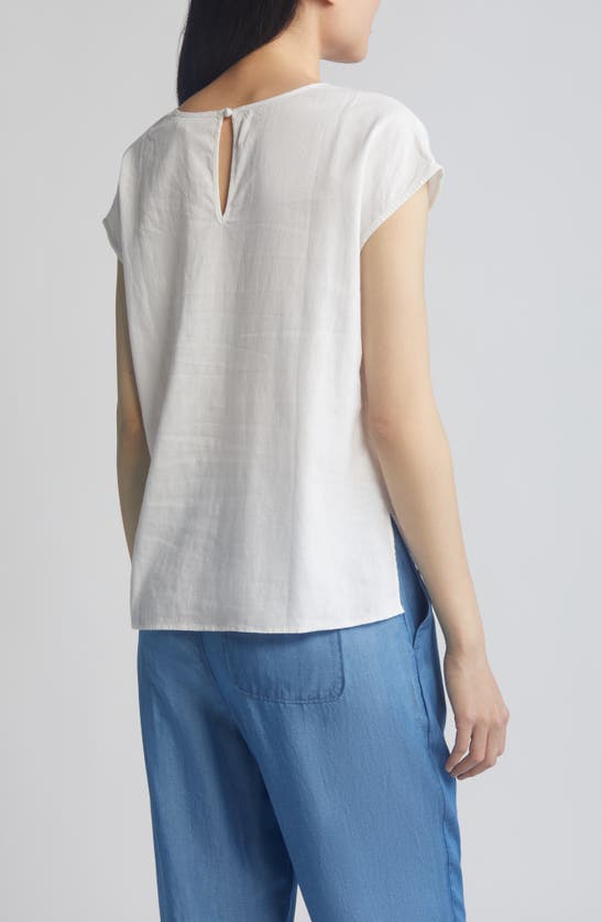 Shop Caslon ® Easy Linen Blend Popover Top In White