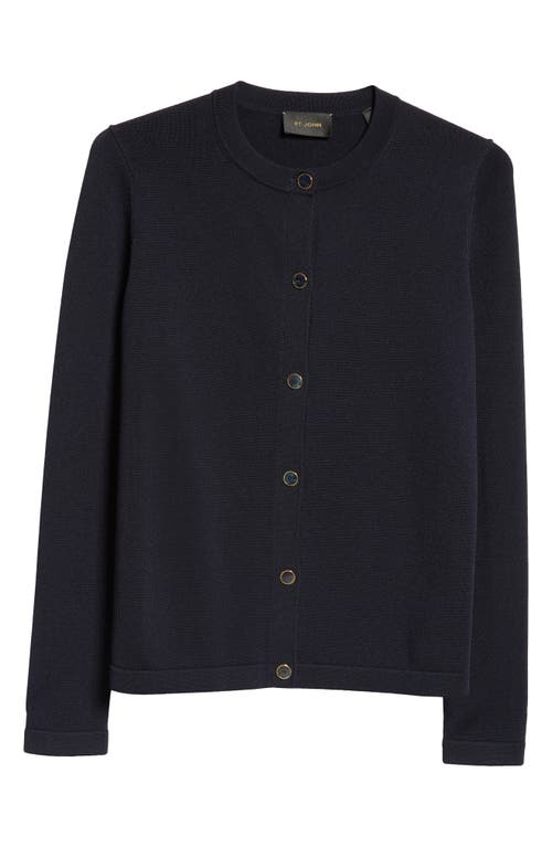 Shop St John St. John Collection Santiago Lightweight Cardigan In Midnight