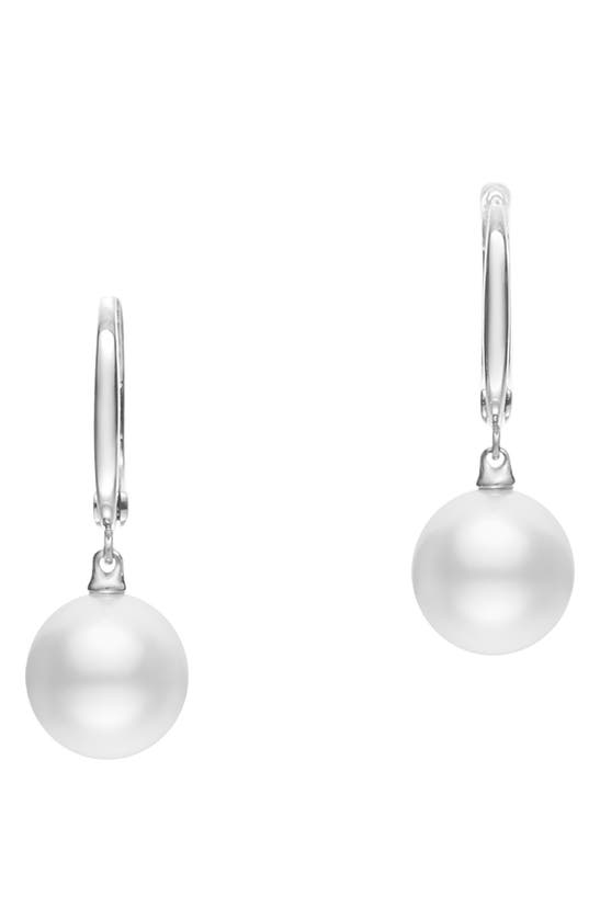 MIKIMOTO WHITE SOUTH SEA CULTURED PEARL & 18K GOLD EARRINGS,MEA10183NXXWP100