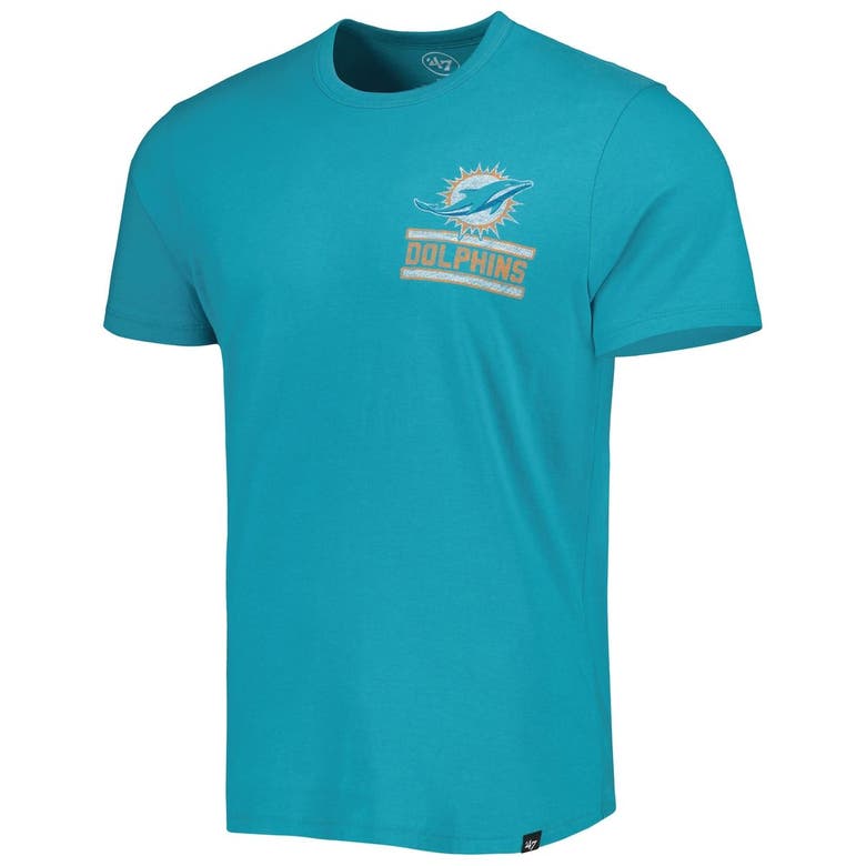 47 BRAND '47 AQUA MIAMI DOLPHINS OPEN FIELD FRANKLIN T-SHIRT