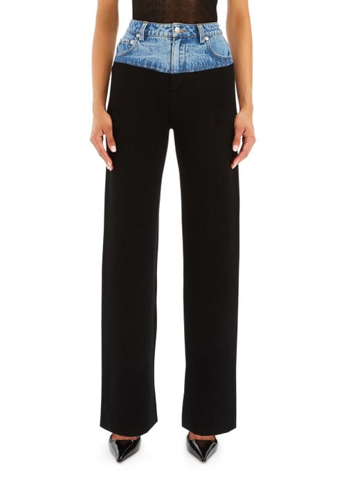 Ser.o.ya Chani Knit Denim Pant In Black/river
