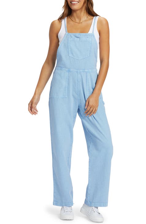 Spring Summer Straps Denim Jumpsuit Women Casual Loose Wide Leg Jean  Overalls Blue Suspender Baggy Cargo Bib Pants sky blue M : :  Clothing, Shoes & Accessories