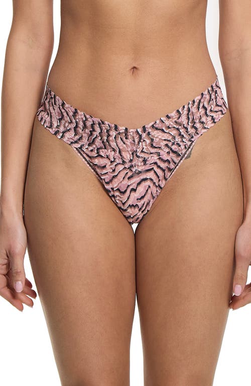 Shop Hanky Panky Print Original Rise Thong In Offbeat Neutral