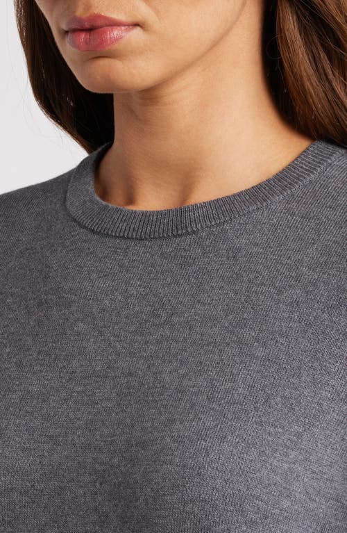 Shop Caslonr Caslon(r) Cotton & Cashmere Crewneck Sweater In Grey Dark Heather