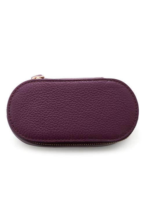 Shop Monica Vinader Mini Leather Jewelry Case In Aubergine