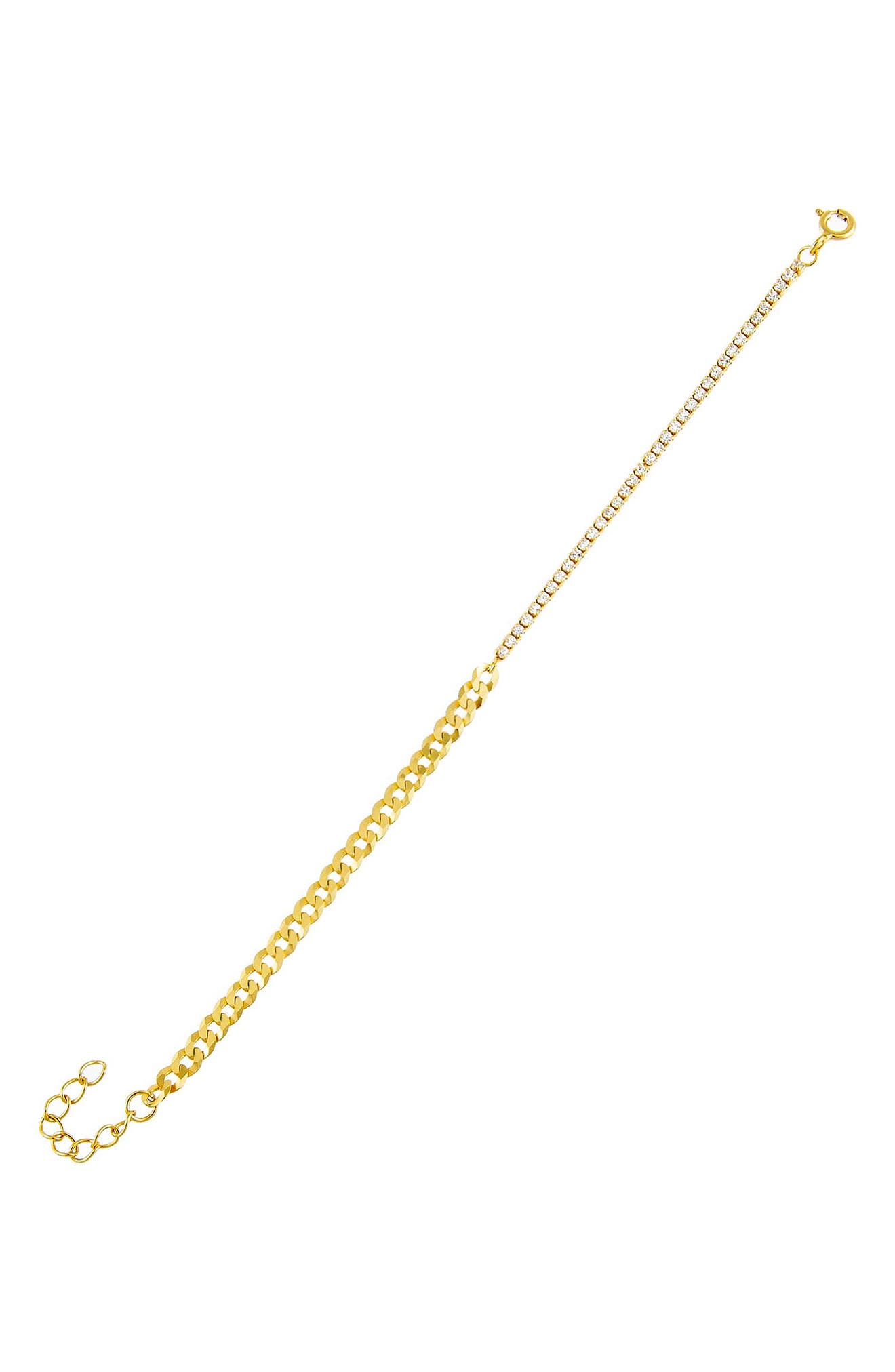 Adinas Jewels Chain Link Tennis Bracelet In Gold