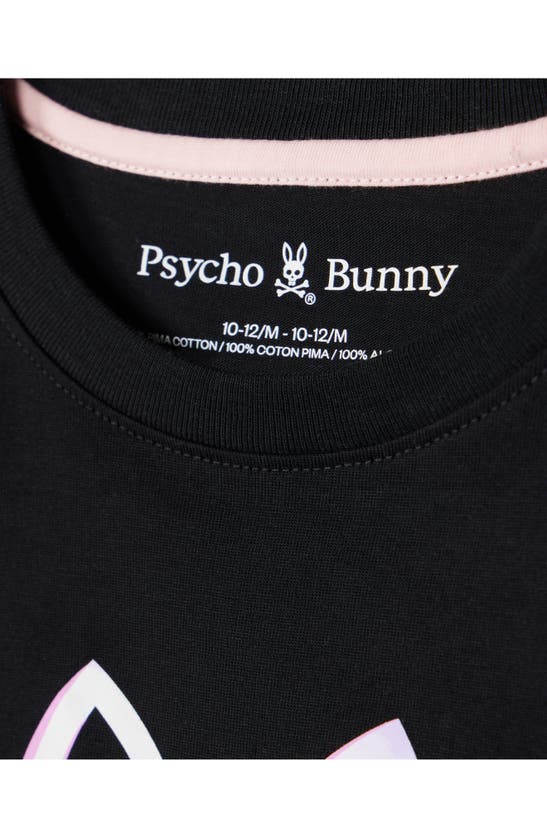 Shop Psycho Bunny Kids' Leonard Cotton Graphic T-shirt In Black
