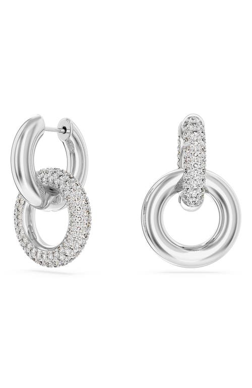 Swarovski Dextera Pavé Detachable Mismatched Hoop Drop Earrings in Silver at Nordstrom