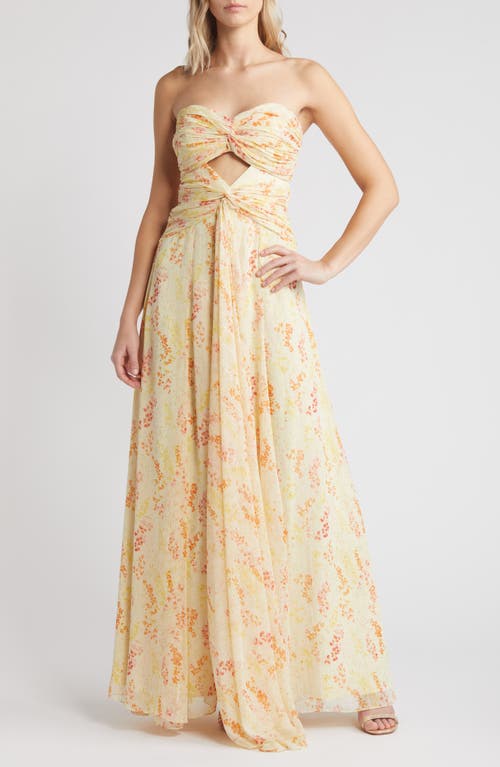 Shop Likely Clea Metallic Floral Maxi Dress In Cream Multi