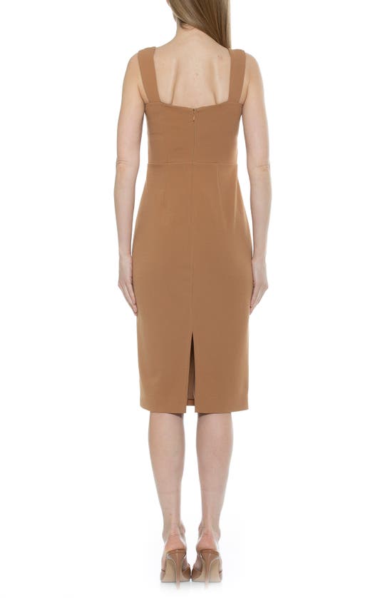 Alexia Admor Juniper Bow Front Midi Sheath Dress In Camel