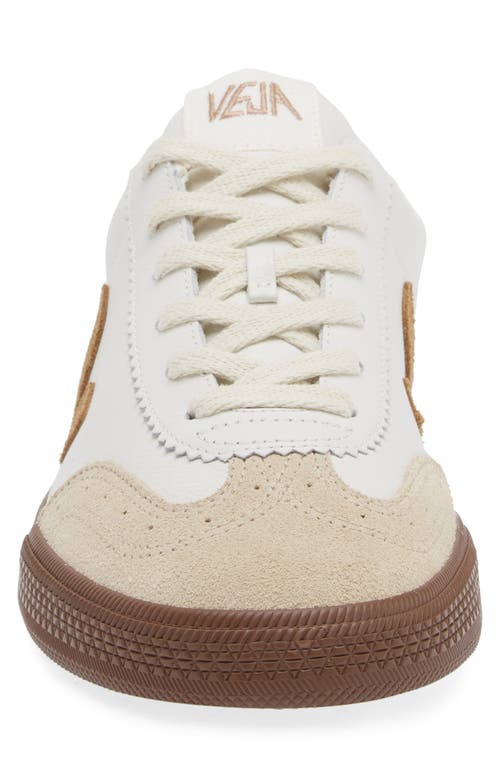 Veja Volley Suede-trimmed O.t. Leather Sneakers In White Tent Bark