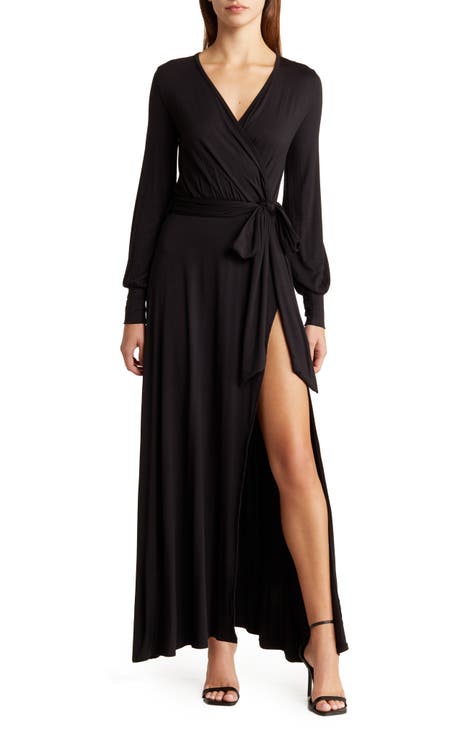 Rae Mode Coral Folded-sleeve, V-neck Maxi Dress Size Small