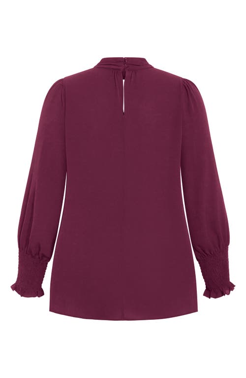 Shop City Chic Iris Keyhole Top In Plum