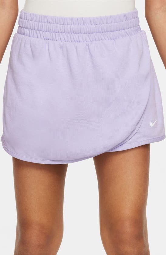 Shop Nike Kids' Dri-fit Breezy Mid Rise Skort In Hydrangeas/ White