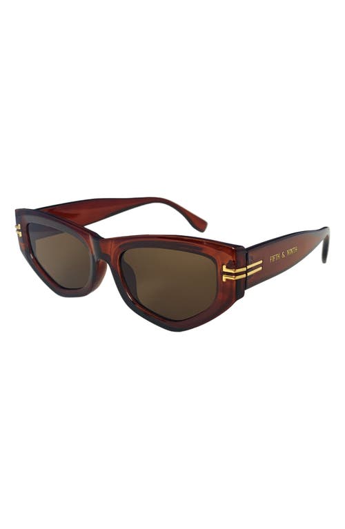 Fifth & Ninth Wren 52mm Polarized Geometric Sunglasses In Brown/brown