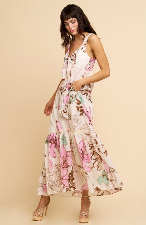 Ciebon Miyui Floral Print Sleeveless Maxi Dress In Light Pink Multi