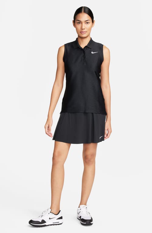 Shop Nike Victory Dri-fit Sleeveless Golf Polo In Black/white