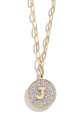 Baublebar Pavé Initial Pendant Necklace In Gold J