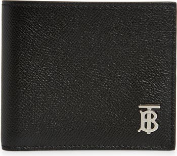 Grainy Leather TB Compact Wallet in Black - Women