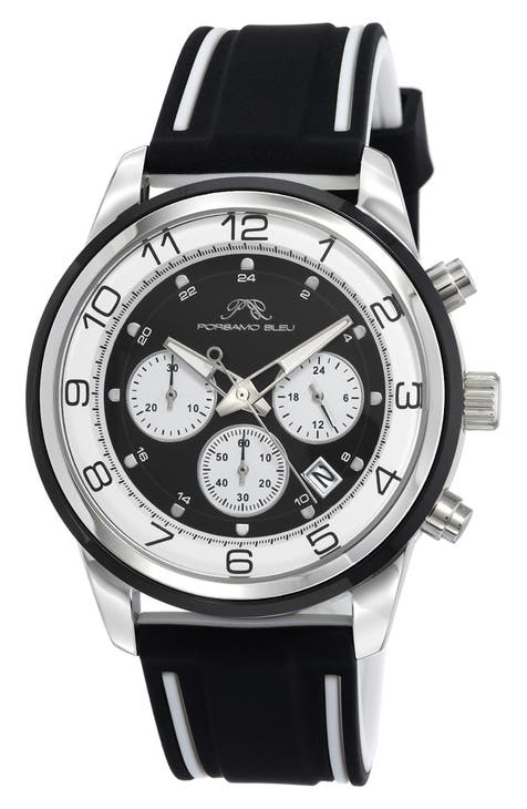 Arthur Chronograph Silicone Strap Watch, 44mm