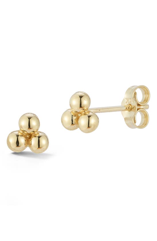 Ember Fine Jewelry Triple Ball Stud Earrings In 14k Gold