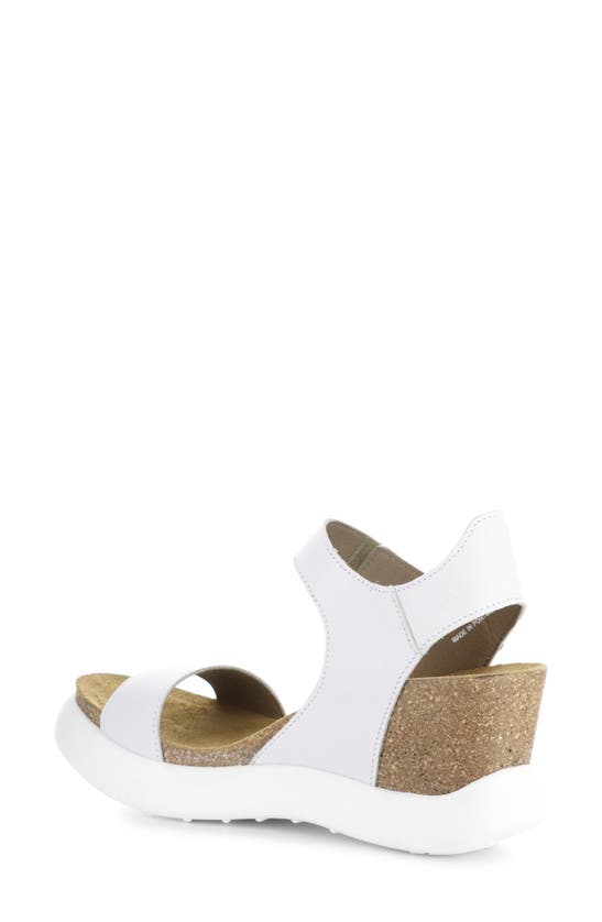 Shop Fly London Gogo Platform Wedge Sandal In 004 White Mousse