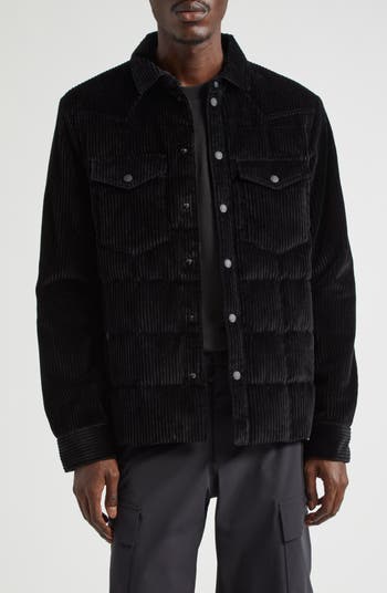 Gelt Quilted Stretch Corduroy Down Shirt Jacket