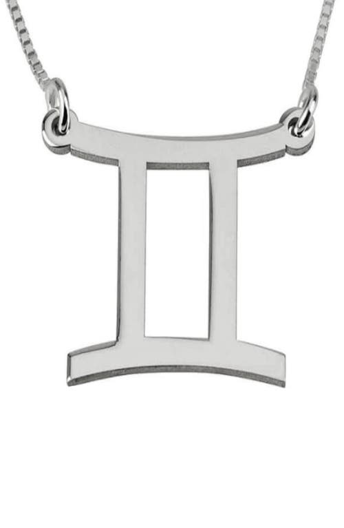 Zodiac Pendant Necklace in Sterling Silver - Gemini